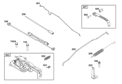 Controls Group Diagram and Parts List for 125P05-0072-H5  Briggs and Stratton Engine